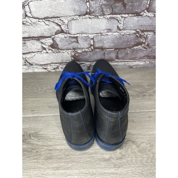 Donald J Pliner ELIO Black Leather Blue Pebble Lace Chukka Ankle Boots Men 9M/42 - Picture 7 of 16